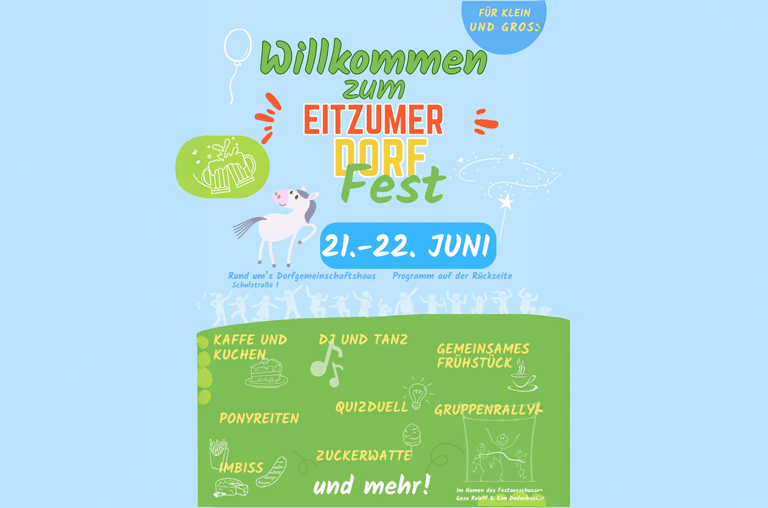 Am dritten Juniwochenende findet in Eitzum das Dorffest statt. Zwei Tage lang gibt es in dem Dorf ein volles Programm.